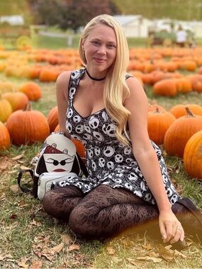 Jack Skellington Print Midi Dress  Halloween nightmare before Christmas med